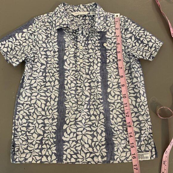Janie & Jack Boys 4 Reyn Spooner Shirt Short Sleeve Hawaiian Aloha Tropical Blue - Picture 13 of 15